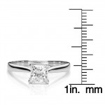 White Gold 1ct DEW Square Brilliant Forever One Near Colorless Moissanite Solitaire Ring - Handcrafted By Name My Rings™
