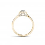 Gold 1/2ct TDW Diamond Double Halo Engagement Ring - Handcrafted By Name My Rings™