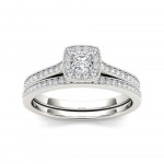 Gold 1/2ct TDW Diamond Solitaire Bridal Set - Handcrafted By Name My Rings™