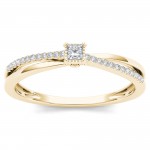 Gold 1/8ct TDW Diamond Split-shank Engagement Ring - Handcrafted By Name My Rings™