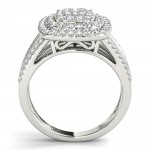 Gold 1ct TDW Diamond Cluster Halo Engagement Ring - Handcrafted By Name My Rings™