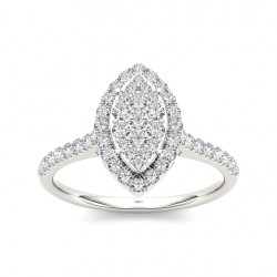 Gold 3/4ct TDW Diamond Marquise Engagement Ring - Handcrafted By Name My Rings™