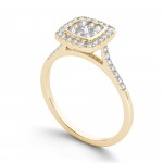 Gold TDW 1/2ct Diamond Halo Engagement Ring - Handcrafted By Name My Rings™