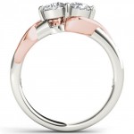Pink Two-Tone White Gold 3/4ct TDW Two-Stone Diamond Engagement Ring - Handcrafted By Name My Rings™