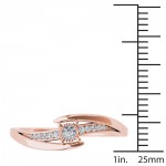 Rose Gold 1/10ct TDW Diamond Criss-Cross Engagement Ring - Handcrafted By Name My Rings™