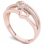 Rose Gold 1/10ct TDW Split Shank Heart Fashion Ring - Handcrafted By Name My Rings™