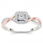 Rose Gold 1/2ct TDW Diamond Classic Criss-Cross Engagement Ring - Handcrafted By Name My Rings™