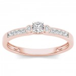 Rose Gold 1/5ct TDW Diamond Classic Engagement Ring - Handcrafted By Name My Rings™