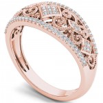 Rose Gold 1/5ct TDW Diamond Fashion Engagement Ring - Handcrafted By Name My Rings™