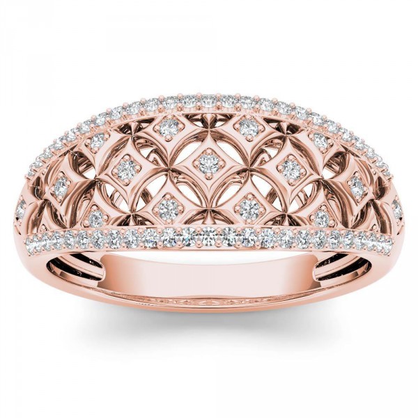 Rose Gold 1/5ct TDW Diamond Fashion Ring - Handcrafted By Name My Rings™