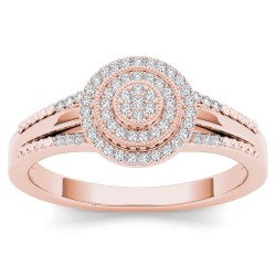 Rose Gold 1/6ct TDW Diamond Halo Engagement Ring - Handcrafted By Name My Rings™