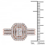 Rose Gold 5/8ct TDW Cluster Halo Bridal Set - Handcrafted By Name My Rings™