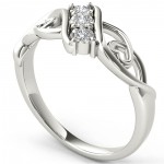 White Gold 1/10ct TDW Diamond Three-Stone Anniversary Ring - Handcrafted By Name My Rings™