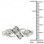White Gold 1/10ct TDW Diamond Three-Stone Anniversary Ring - Handcrafted By Name My Rings™