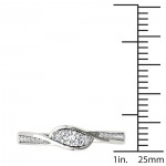 White Gold 1/5ct TDW Diamond Bypass Cluster Engagement Ring - Handcrafted By Name My Rings™