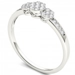 White Gold 1/5ct TDW Diamond Cluster Engagement Ring - Handcrafted By Name My Rings™