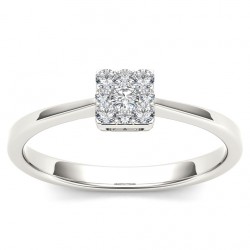White Gold 1/6ct TDW Diamond Cluster Fashion Ring - Handcrafted By Name My Rings™