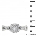 White Gold 2/5ct TDW Diamond Halo Split Shank Engagement Ring - Handcrafted By Name My Rings™