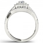 White Gold 7/8ct TDW Diamond Double Halo Bridal Ring Set - Handcrafted By Name My Rings™