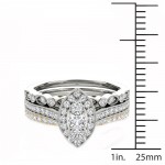 White and Gold 1/2 ct TDW Diamond Halo Engagement Ring Set - Handcrafted By Name My Rings™