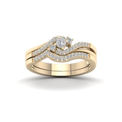 Gold 1/3ct TDW Diamond Bypass Bridal Set - Handcrafted By Name My Rings™