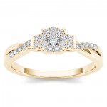 Gold 1/4ct TDW Diamond Three-Stone look Engagement Ring - Handcrafted By Name My Rings™