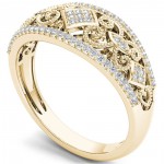 Gold 1/5ct TDW Diamond Fashion Engagement Ring - Handcrafted By Name My Rings™