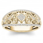 Gold 1/5ct TDW Diamond Fashion Engagement Ring - Handcrafted By Name My Rings™