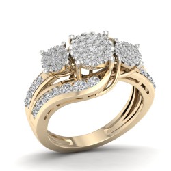Gold 1ct TDW Two-Stone Diamond Ring - Handcrafted By Name My Rings™