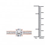 Rose Gold 1 1/2ct TDW Diamond Classic Engagement Ring - Handcrafted By Name My Rings™