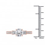 Rose Gold 1 1/3ct TDW Diamond Three-Stone Anniversary Ring - Handcrafted By Name My Rings™