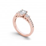 Rose Gold 1 1/3ct TDW Diamond Three-Stone Anniversary Ring - Handcrafted By Name My Rings™