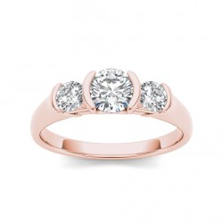 Rose Gold 1 1/4ct TDW Diamond Three Stone Anniversary Ring - Handcrafted By Name My Rings™