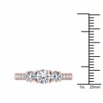 Rose Gold 1 1/4ct TDW Diamond Three Stone Ring - Pink - Handcrafted By Name My Rings™