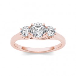 Rose Gold 1ct TDW Diamond Three-Stone Anniversary Ring - Handcrafted By Name My Rings™