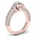 Rose Gold 2 2/5ct TDW Diamond Princess-cut Three-stone Ring - Handcrafted By Name My Rings™