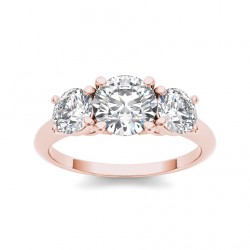 Rose Gold 2ct TDW Diamond 3-stone Ring - Handcrafted By Name My Rings™