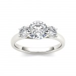 White Gold 1 1/2ct TDW Diamond Three Stone Engagement Ring - Handcrafted By Name My Rings™