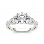 White Gold 1 1/4ct TDW Diamond Split-Shank Engagement Ring - Handcrafted By Name My Rings™