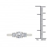 White Gold 1 1/4ct TDW Diamond Three-Stone Anniversary Ring - Handcrafted By Name My Rings™