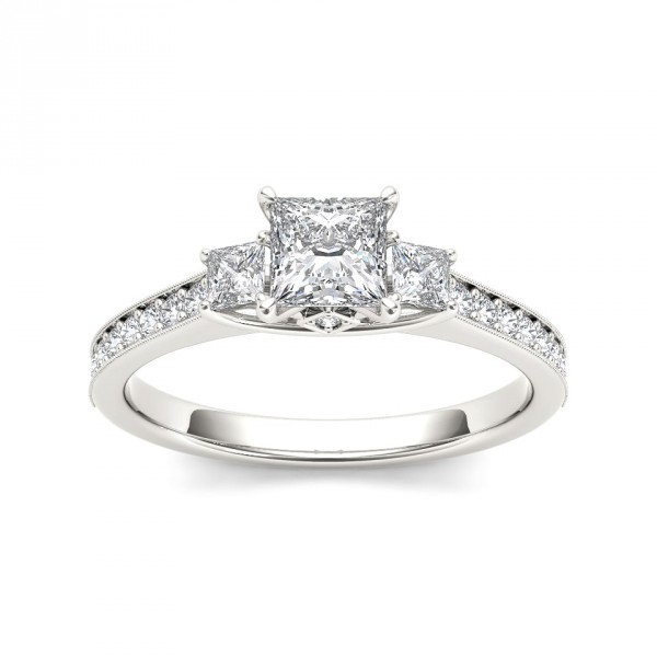 White Gold 1 1/4ct TDW Diamond Three-Stone Anniversary Ring - Handcrafted By Name My Rings™