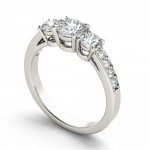 White Gold 1 1/4ct TDW Diamond Three Stone Ring - White H-I - Handcrafted By Name My Rings™