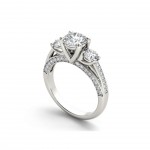 White Gold 1 3/4ct TDW Diamond Three-Stone Anniversary Ring - Handcrafted By Name My Rings™
