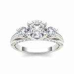 White Gold 1 3/4ct TDW Diamond Three-Stone Anniversary Ring - Handcrafted By Name My Rings™