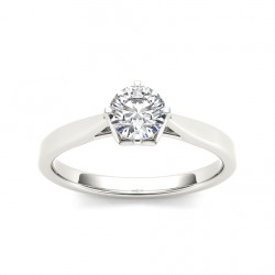 White Gold 1/2ct TDW Round Cut Solitaire Diamond Engagement Ring - Handcrafted By Name My Rings™