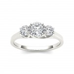 White Gold 1ct TDW Diamond Three Stone Engagement Ring - Handcrafted By Name My Rings™