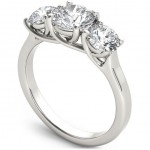 White Gold 2ct TDW Diamond 3-stone Ring - Handcrafted By Name My Rings™