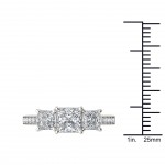 White Gold 2ct TDW Diamond Three-Stone Anniversary Ring - Handcrafted By Name My Rings™