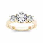 Gold 1 1/2ct TDW Diamond Three-Stone Anniversary Ring - Handcrafted By Name My Rings™