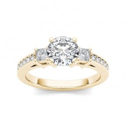 Gold 1 1/3ct TDW Diamond Three-Stone Anniversary Ring - Handcrafted By Name My Rings™